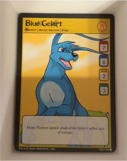 2004 Neopets Battle for Meridell #103 Blue Gelert — front