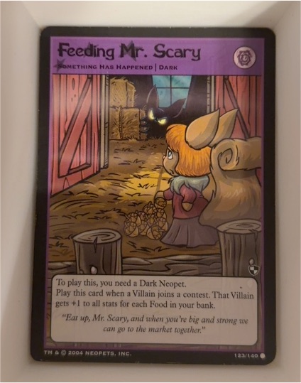 2004 Neopets TCG Battle for Meridell #123 Feeding Mr. Scary — front