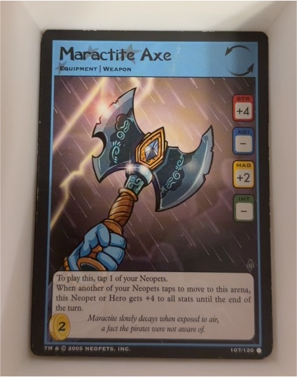 2005 Neopets #107 Maractite Axe — front