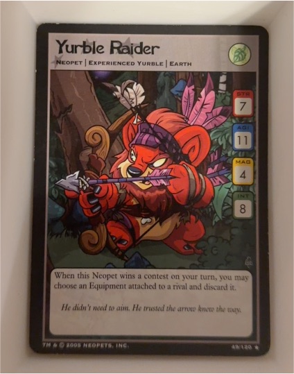 Neopets TCG 2005 #49 Yurble Raider — front