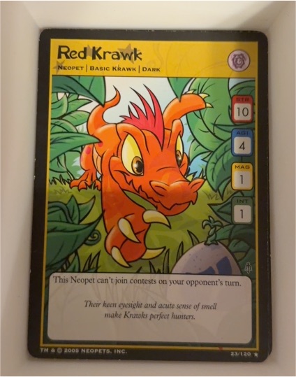 2005 Neopets TCG #23 Red Krawk — front