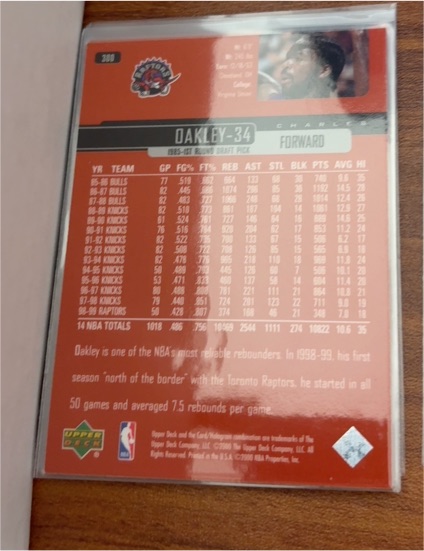 1999-00 Upper Deck #300 Charles Oakley — front