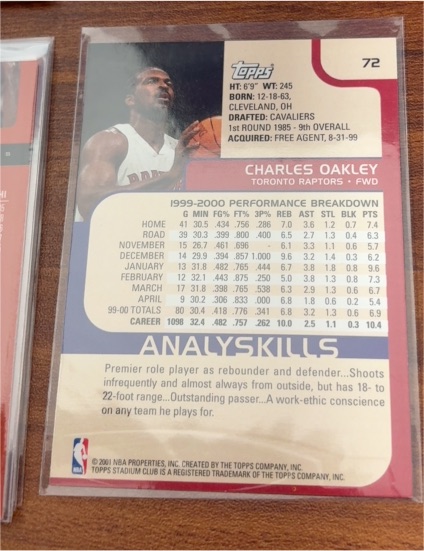 1999-00 Topps #72 Charles Oakley — front