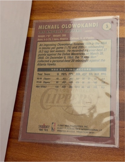 2000-01 Fleer Tradition #3 Michael Olowokandi — front