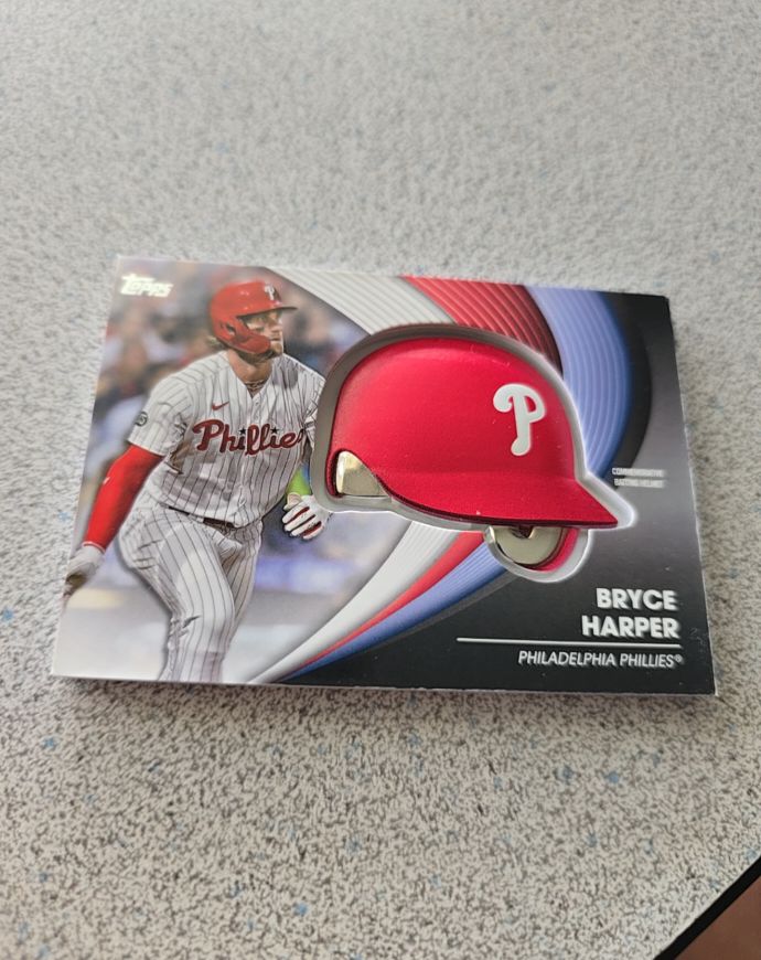 2022 Topps Series 2 #BH-BH Bryce Harper Batting Helmet Relic Card — front