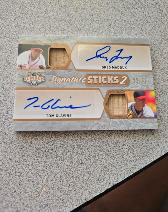 2020 Leaf Lumber Signature Sticks 2 Greg Maddux Tom Glavine — front