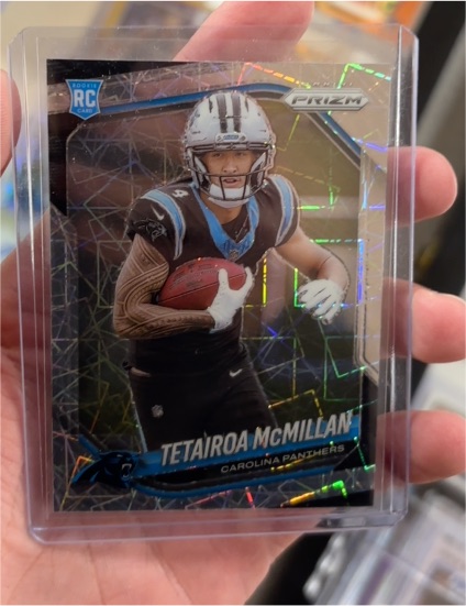 2025 Panini Prizm #311 Tetairoa McMillan Silver Lazer Prizm Rookie — front