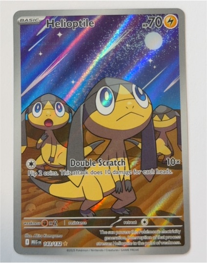 2023 Pokémon #143 Helioptile ME01 Mega Evolution Illustration Rare Holo — front