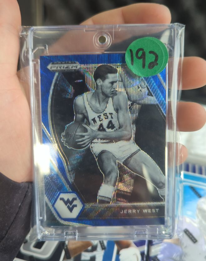 2021-22 Panini Prizm Draft Picks #100 Jerry West Blue Wave Prizm — front