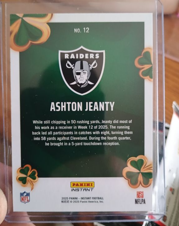 2025 Panini Instant #12 Ashton Jeanty — front