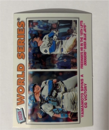 2026 Topps Heritage Chrome #311 Yoshinobu Yamamoto / Freddie Freeman — front