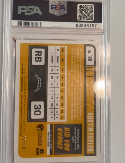 2017 Panini Contenders #100 Austin Ekeler Rookie Card — front