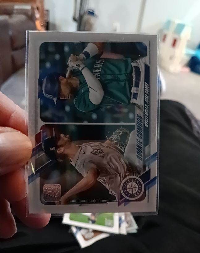 2021 Topps Update #US80 Wyatt Mills / Jose Godoy Rookie Card Seattle Mariners — front