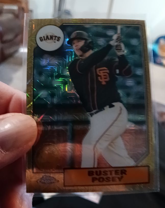 2022 Topps Series 1 1987 Topps Chrome Silver Pack Mojo #T87C-90 Buster Posey — front