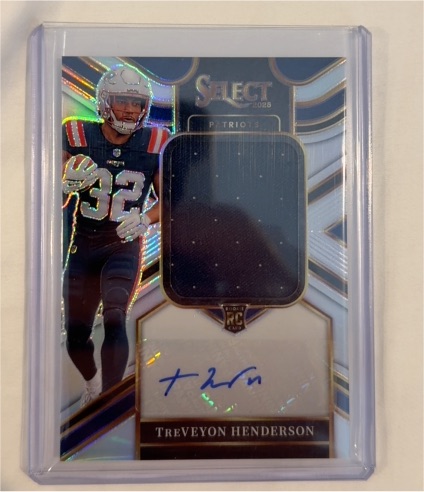 2025 Panini Select #RSMP-THN TreVeyon Henderson Rookie RC RPA /249 Patriots — front