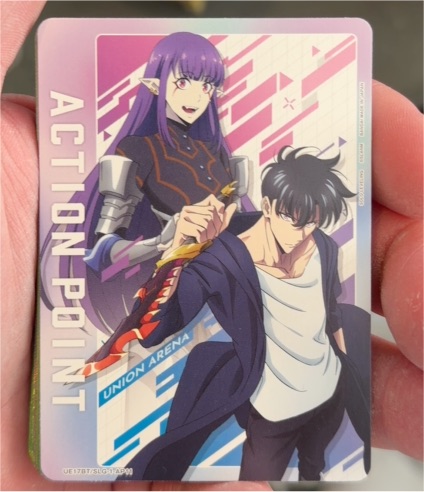 Union Arena UE17BT/SLG-1-AP08 Solo Leveling Action Point Card Sung Jinwoo Esil — front