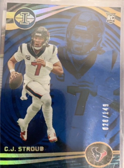 2023 Panini Illusions #43 C.J. Stroud Rookie Blue Trophy Collection — front
