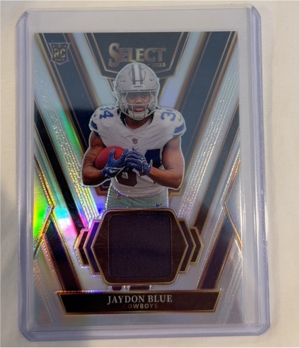 2025 Panini Select #RSW-JBE Jaydon Blue Rookie Swatches — front