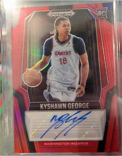 2024-25 Panini Prizm Black #RS-KYS Kyshawn George Rookie Auto — front