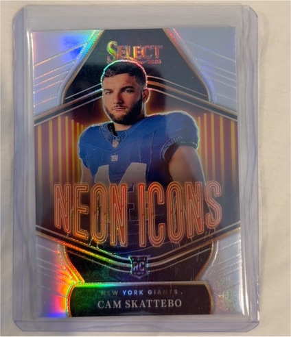 2025 Panini Select #20 Cam Skattebo Neon Icons Silver Prizm Rookie — front