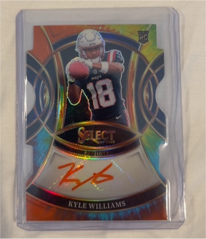 2025 Panini Select #RSI-KWS Kyle Williams Rookie Signatures Silver Prizm Autograph Patriots — front