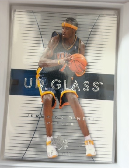 2003-04 Upper Deck UD Glass #20 Jermaine O'Neal Indiana Pacers — front