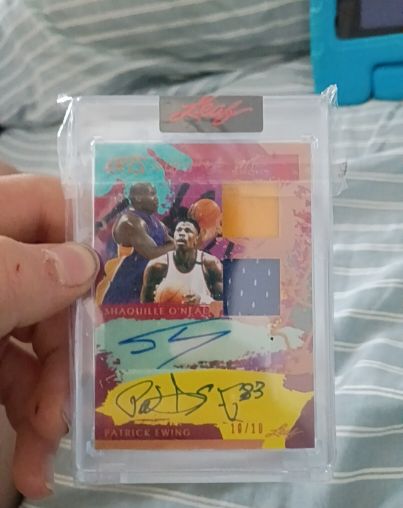 2021 Leaf Art of Sport #unknown Shaquille O'Neal Patrick Ewing Dual Patch Auto — front