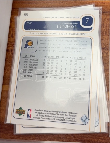 2002-03 Upper Deck #7 Jermaine O'Neal — front