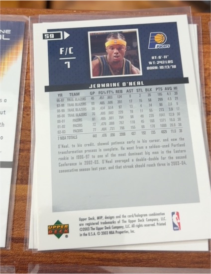 2002-03 Upper Deck #59 Jermaine O'Neal — front
