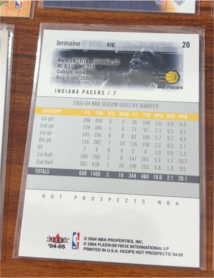2004-05 Fleer Hot Prospects #20 Jermaine O'Neal — front