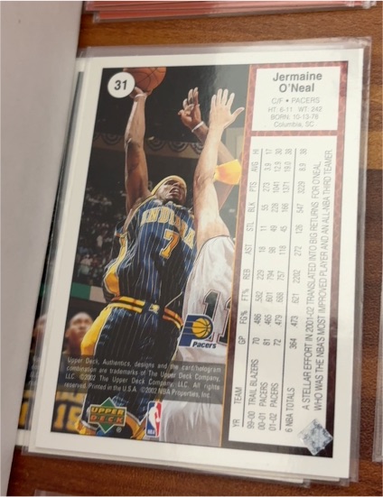2002-03 Upper Deck Authentics #31 Jermaine O'Neal — front