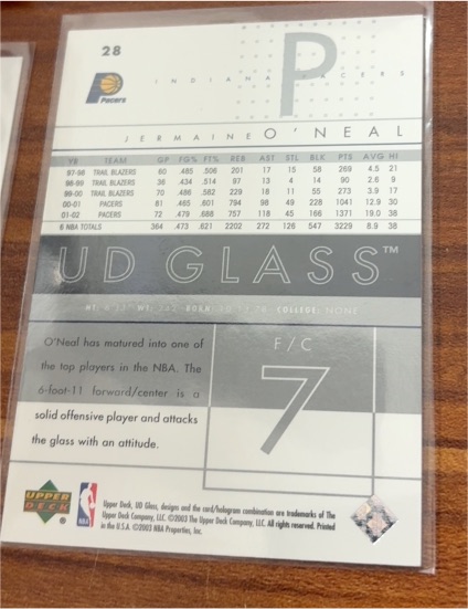 2002-03 Upper Deck Glass #28 Jermaine O'Neal — front