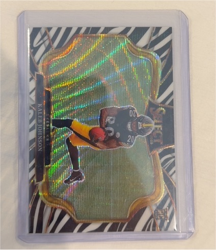2025 Panini Select #52 Kaleb Johnson Zebra Prizm Rookie — front