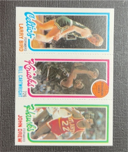 1980-81 Topps #23-164-34 Larry Bird / Bill Cartwright / John Drew — front