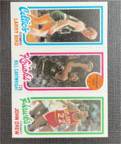 1980-81 Topps #23-164-34 Larry Bird, Bill Cartwright, John Drew — front
