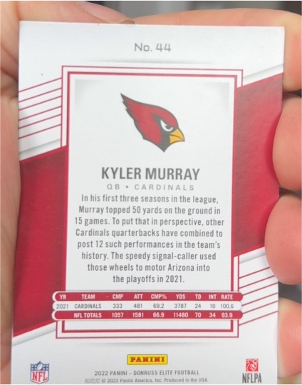 2022 Panini Donruss Elite #44 Kyler Murray — front