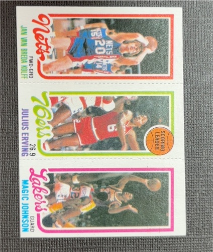 1980-81 Topps #117-162-204 Jan Van Breda Kolff / Julius Erving / Magic Johnson — front