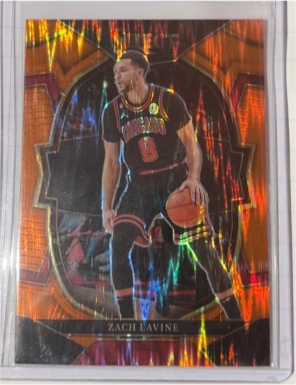2022-23 Panini Select Concourse Orange Flash Prizm #34 Zach LaVine — front