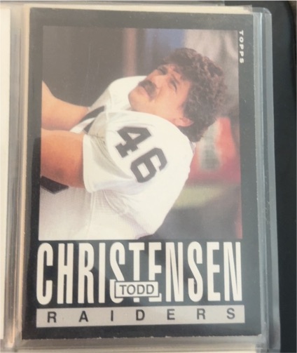 1985 Topps #287 Todd Christensen Los Angeles Raiders — front