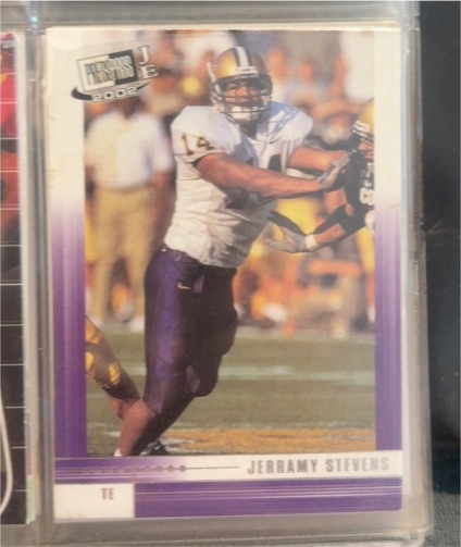 2002 Press Pass JE #19 Jerramy Stevens — front