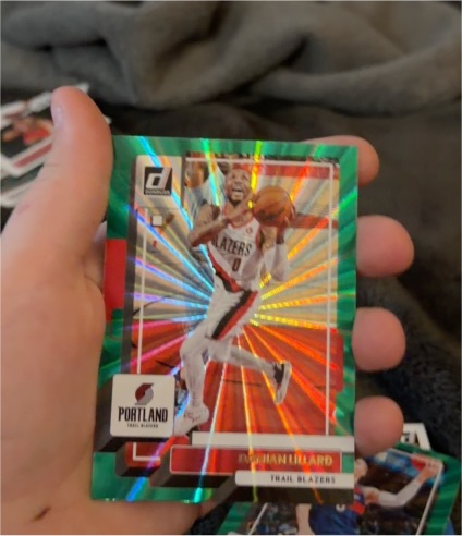 2022 Donruss #106 Damian Lillard Green Laser — front