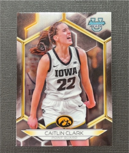 2023 Bowman University Best #22 Caitlin Clark — front