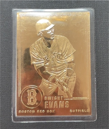 1996 Danbury Mint 22kt Gold #28 Dwight Evans — front