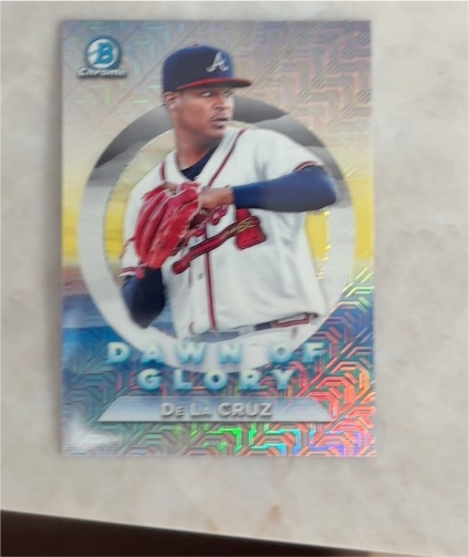 2020 Bowman Chrome #DG-3 Jasseel De La Cruz Dawn of Glory Mojo Refractor — front
