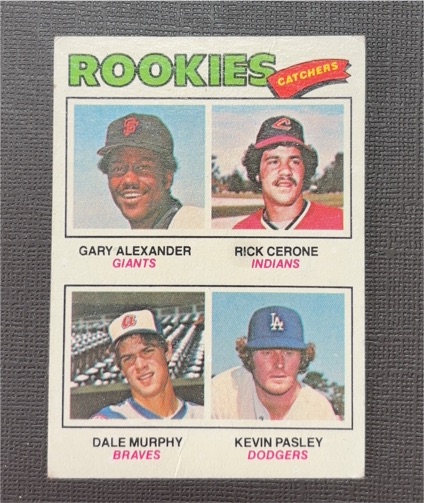 1977 Topps #476 Rookie Catchers Gary Alexander Rick Cerone Dale Murphy Kevin Pasley — front