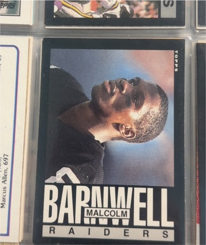 1985 Topps #285 Malcolm Barnwell Los Angeles Raiders — front