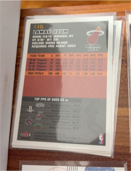 2002 Fleer #14G Lamar Odom — front