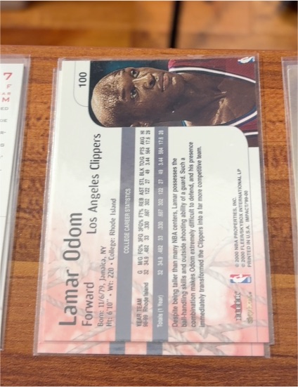 1999 Skybox Impact #100 Lamar Odom — front