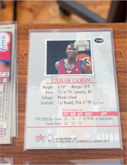 1999-00 Fleer #72 Lamar Odom — front