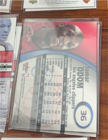 2000-01 Upper Deck MVP #36 Lamar Odom — front